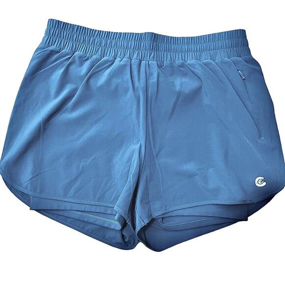 Calme by Johnny Was NWT Women's Activewear Elastic Waist Blue Running Short Med - Picture 1 of 9